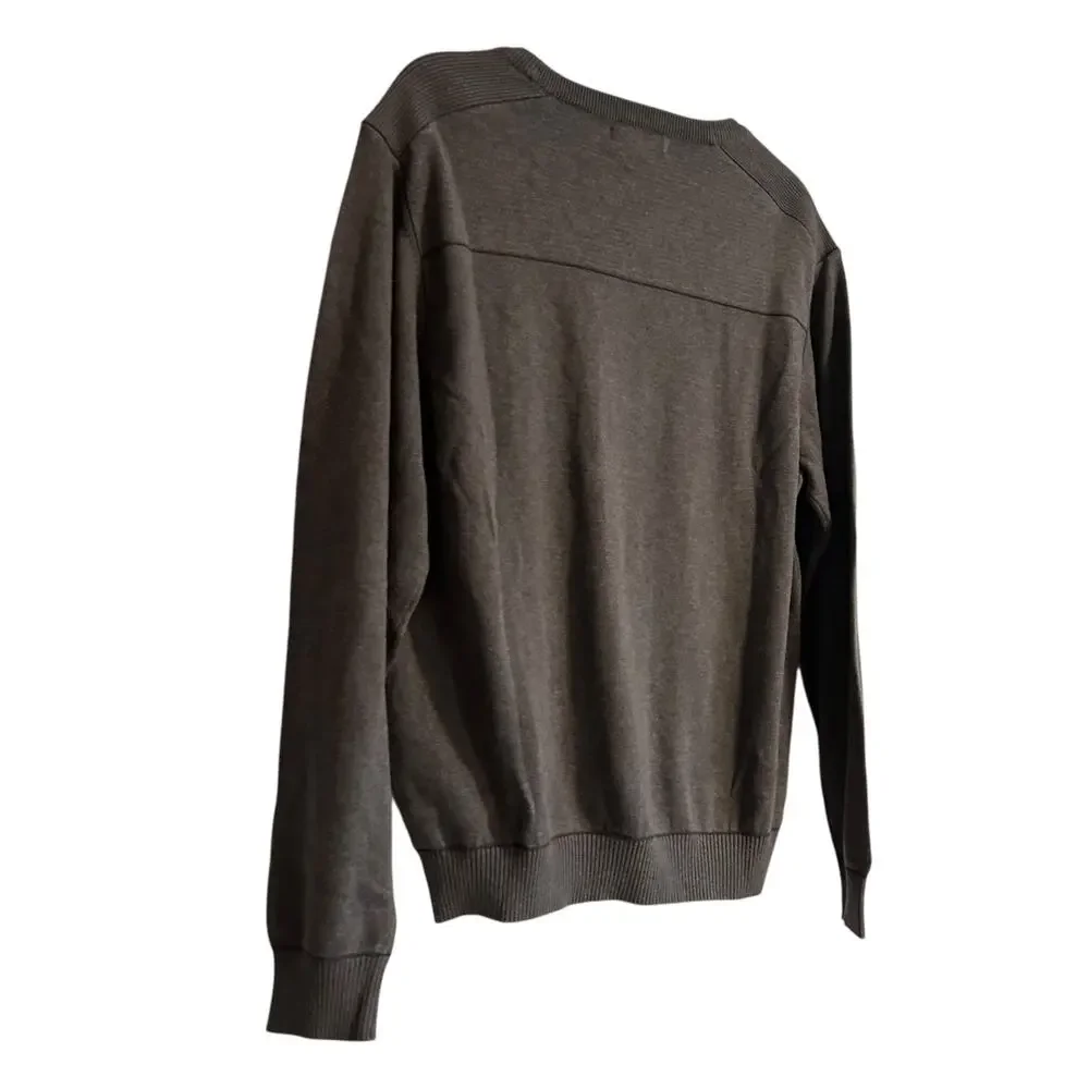 NWT Cutter Buck Gray Sweater Mens Sz Small Broadview Crew Cotton Office Casual